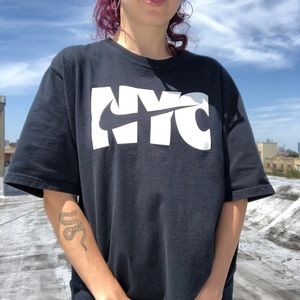 black nike swoosh nyc t-shirt